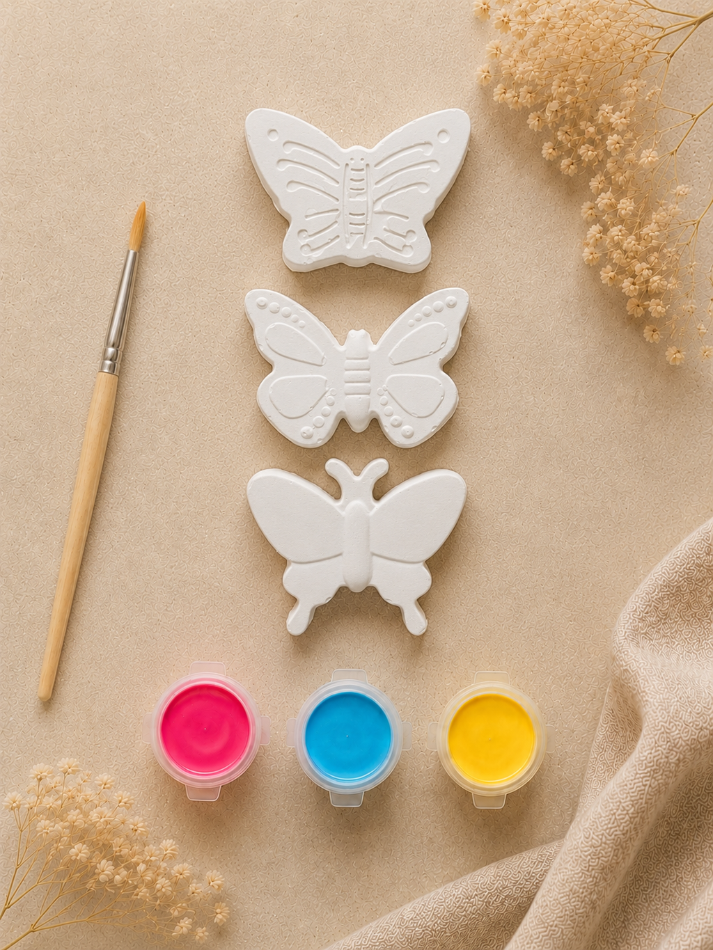 Paint Your Own Butterfly Plaster Kit for Kids | Screen-Free Arts & Crafts Activity
