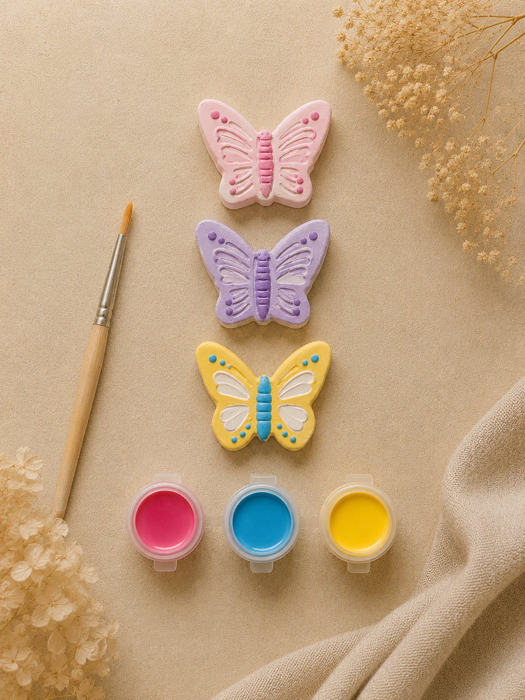 Paint Your Own Butterfly Plaster Kit for Kids | Screen-Free Arts & Crafts Activity