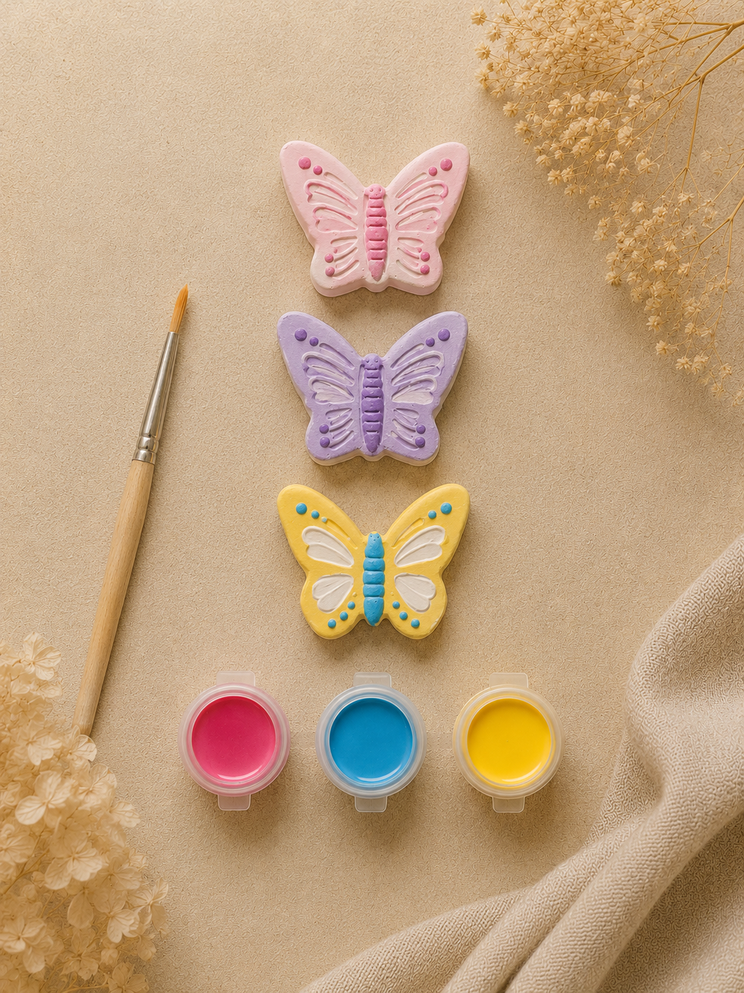 Paint Your Own Butterfly Plaster Kit for Kids | Screen-Free Arts & Crafts Activity